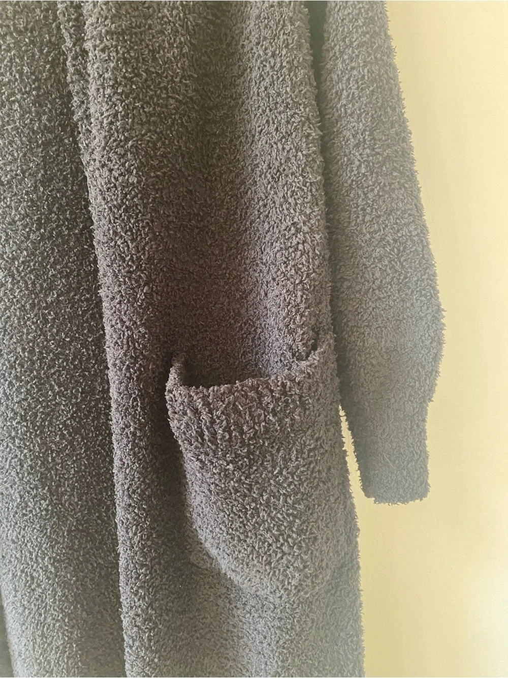 Lou & Grey Black Plush Hooded Maxi Cardigan — oversized - comfy - size XS